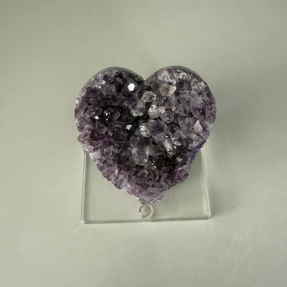 Amethyst Heart Crystal with Stand